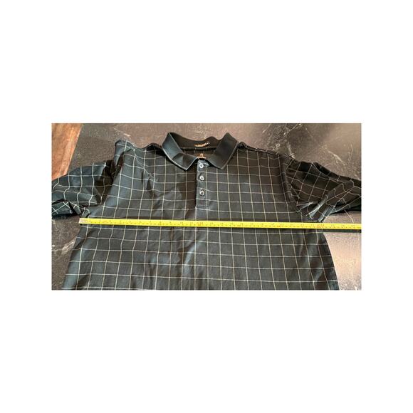 Gary Player 100% Cotton black windowpane Golf Polo LG - Picture 4 of 8